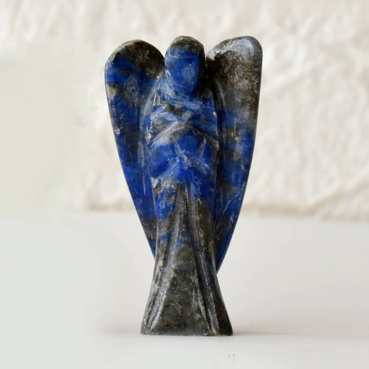 Ángel de lapislázuli de piedra preciosa | Ángel de bolsillo | Ángel de cristal para venta al por mayor de Soothing Crystals
