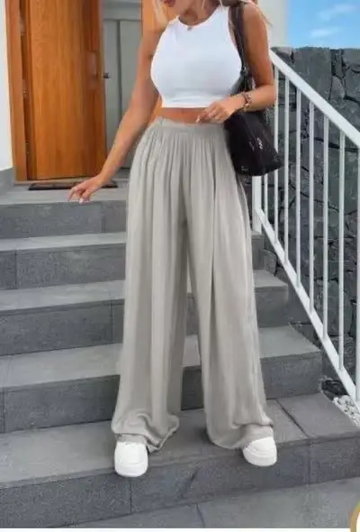 ESTEE BROWN - Wholesale Top & Pant Set (NOT Loungewear) - Women's - Fluid wide-leg pants - 100% Viscose - 22081