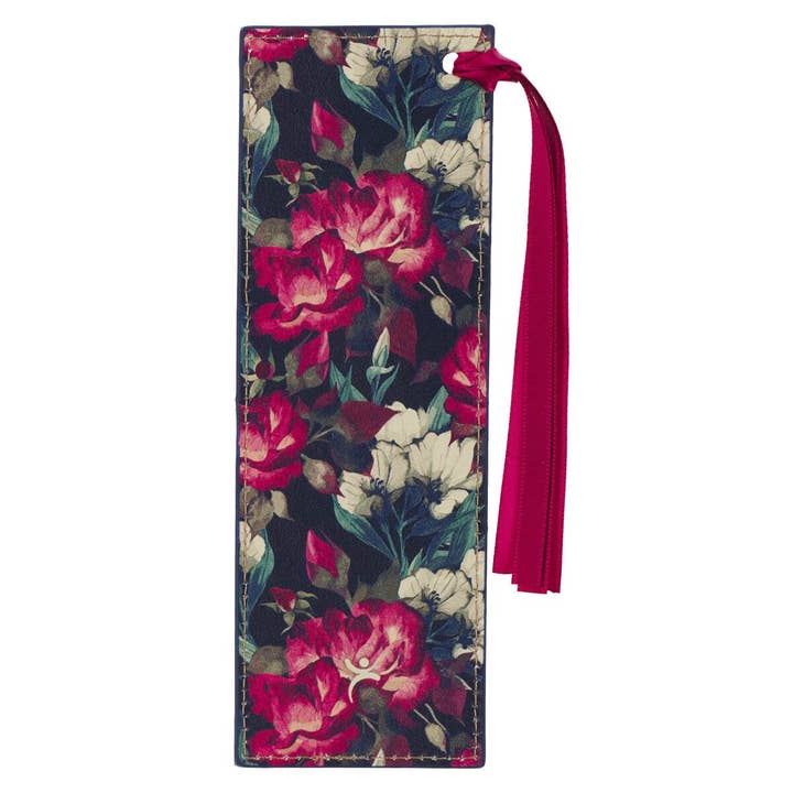 Christian Art Gifts - Wholesale Bookmark - Be Still Vintage Floral Faux Leather Bookmark - Psalm 46:101