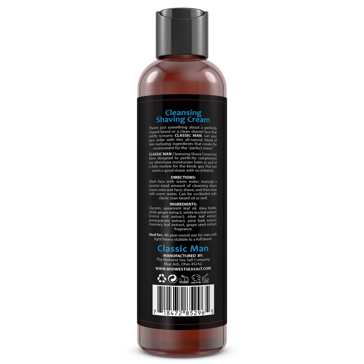 The Midwest Sea Salt Company - Wholesale Shaving Cream - Men's - Classic Man Cleansing Shaving Cream - 8oz3