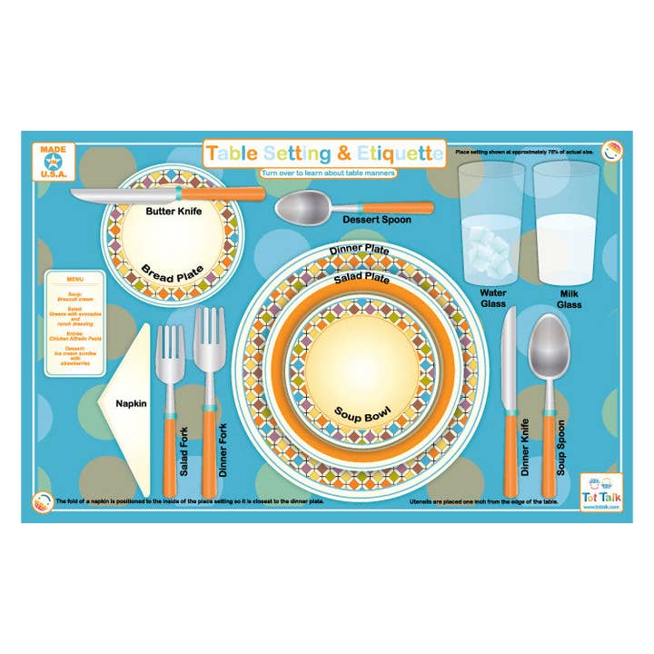 Set de table & Étiquette pour la vente par Tot Talk, Inc.