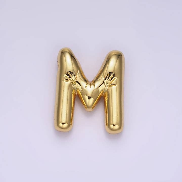 Aim Eternal - Wholesale Individual charm/pendant - 14K Gold Filled 20mm Chubby Balloon Initial Letter Pendant | A1067-A107912