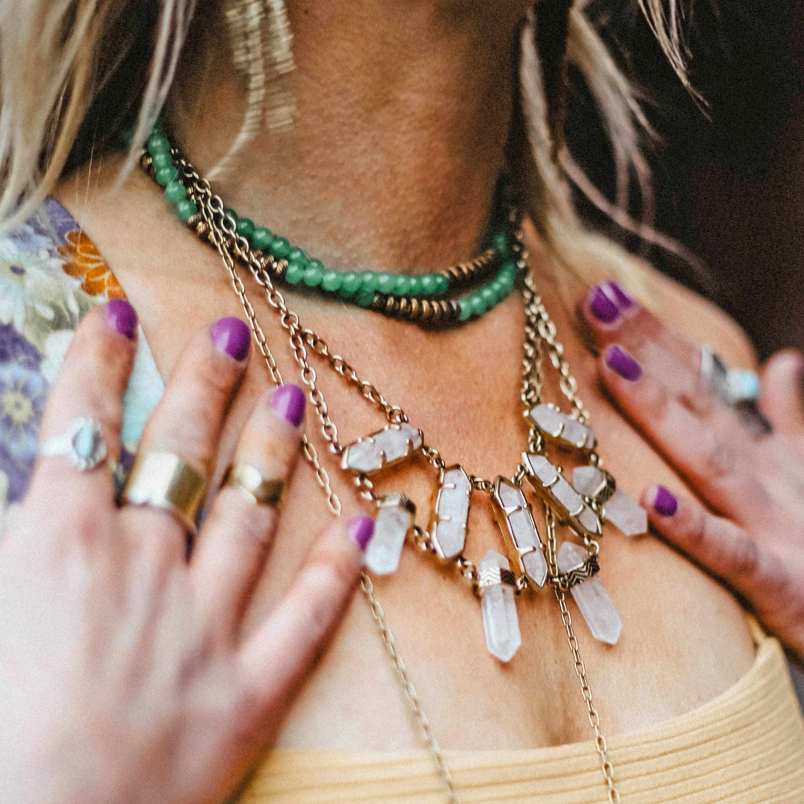 Hiouchi Jewels | Rose & Bolt Grateful Dead Jewelry - Wholesale Bib Necklace - Lonna Love Necklace | Gold3