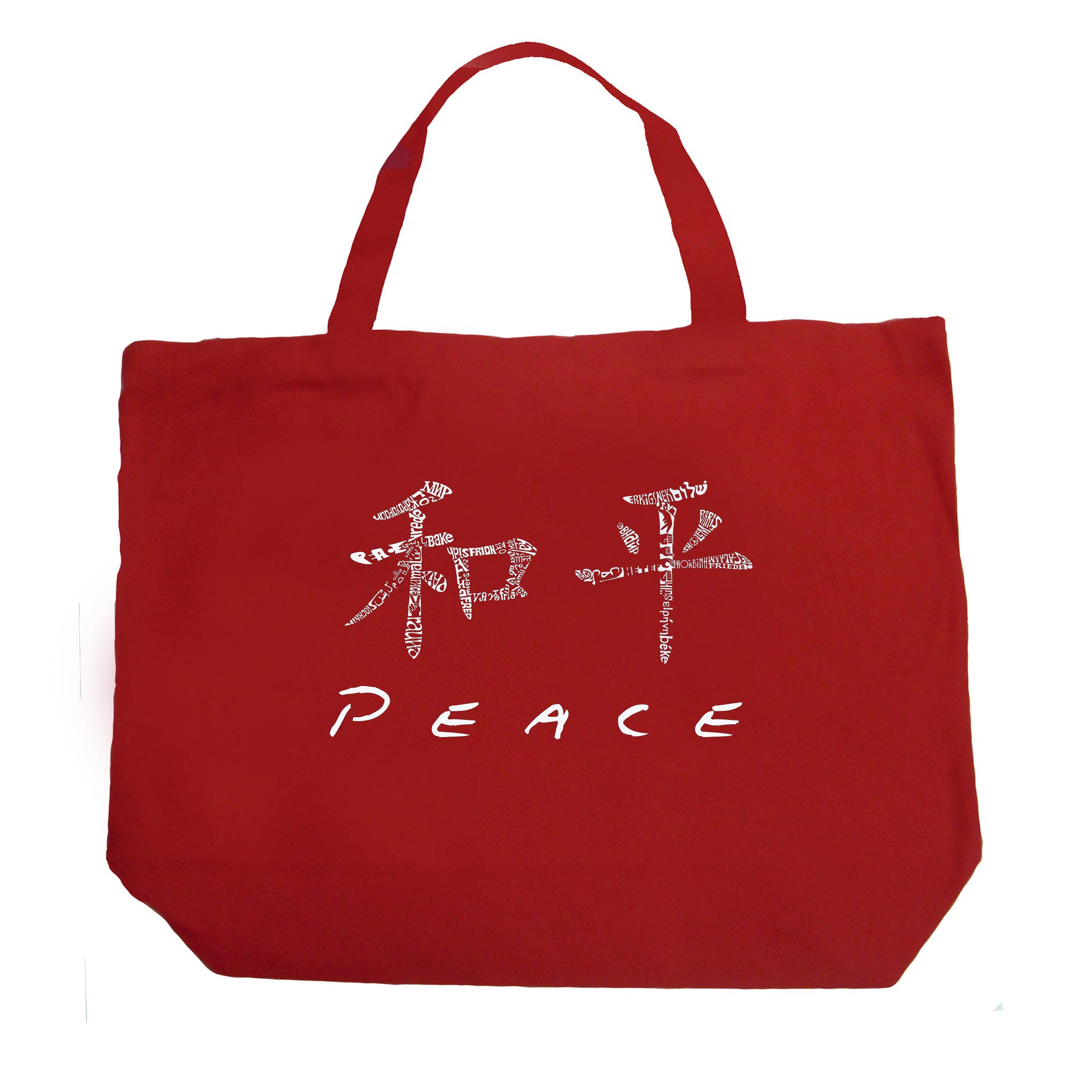LA Pop Art - Wholesale Tote Bag - Unisex - LA Pop Art Word Art Tote Bag - CHINESE PEACE SYMBOL3