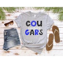 Blue and Black Cougars Transfer Sheet for wholesale by PLT Wholesale