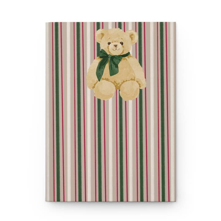 Teddy Bear with Green Bow Hardcover Journal for wholesale by MagicMerchEmporium