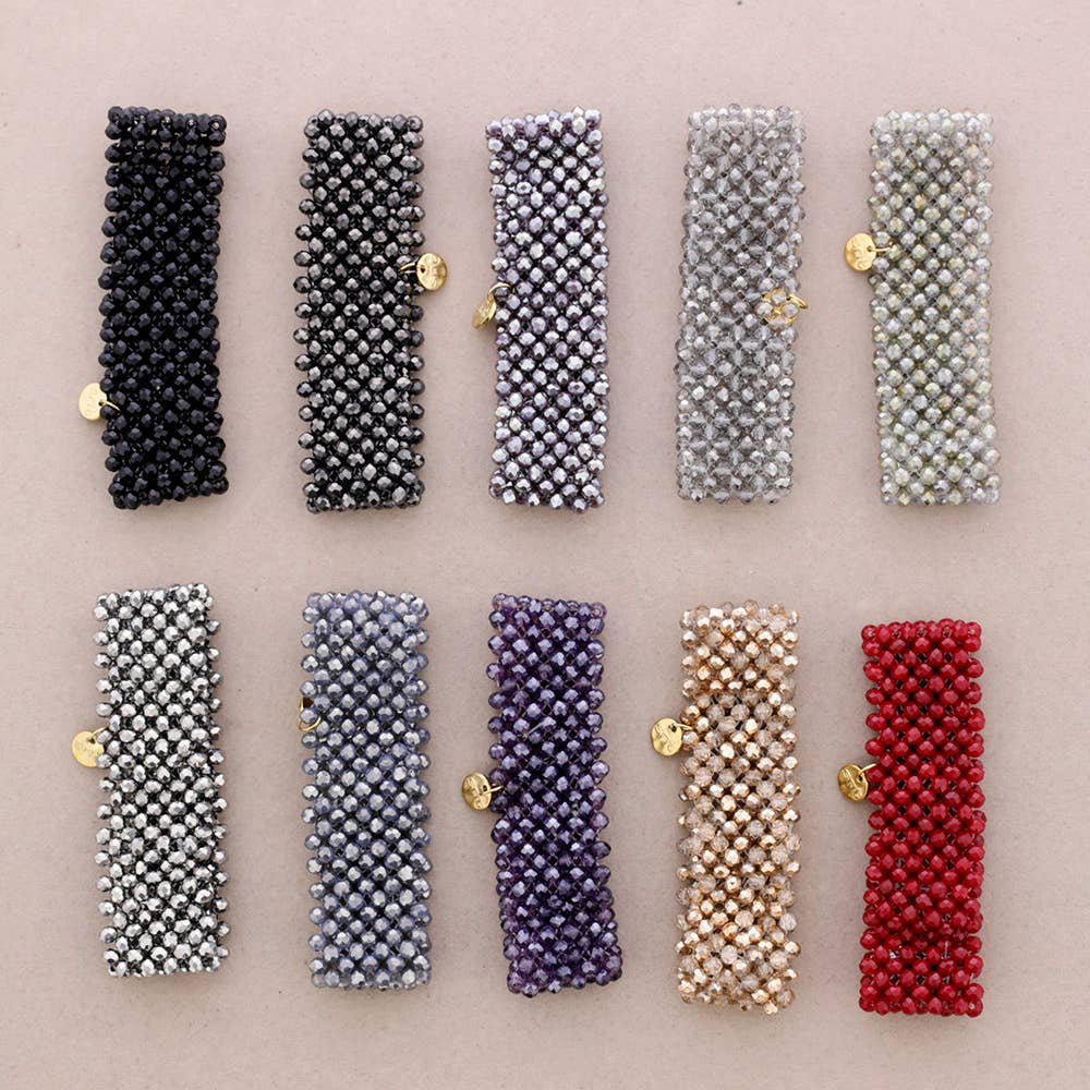 Transparent Gray Faceted Crystal Elastic Bracelet for wholesale on Faire10