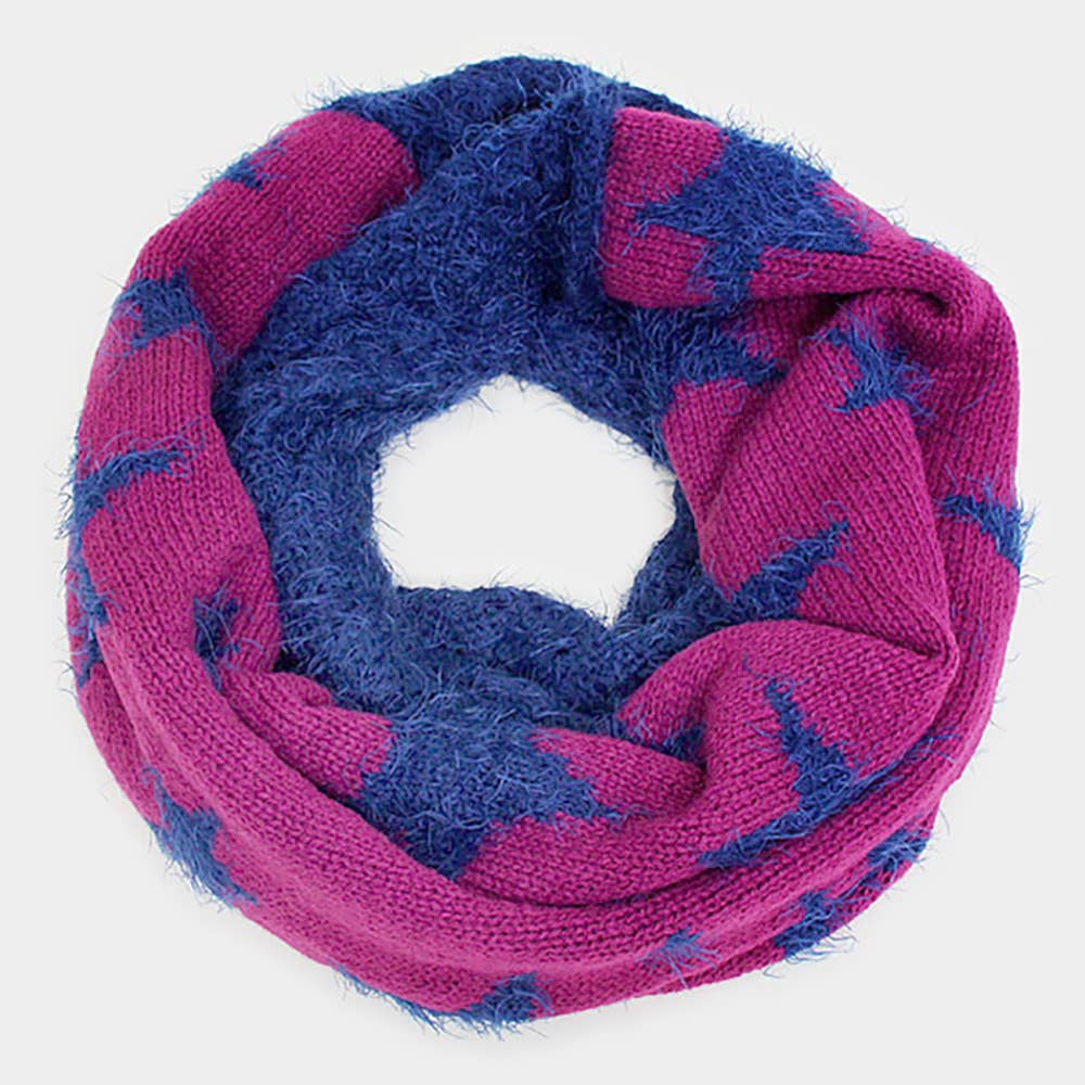 Sensibling Corp. - Vente Écharpe – femme - Écharpe en tricot doux à motif étoilé infini1