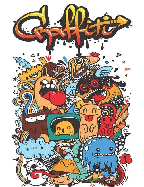 Books by splitShops - Wholesale Coloring & Activity Book - Adult - Graffiti: Street Art Coloring Book For Teens Adults, 50 Amazing Graffiti drawing, Calm & Relaxation - Paperback0