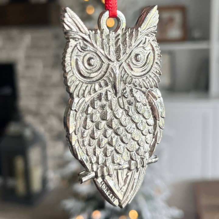 House of Morgan Pewter - Wholesale Ornament - Handmade Owl Gifts - Bird Christmas Ornaments