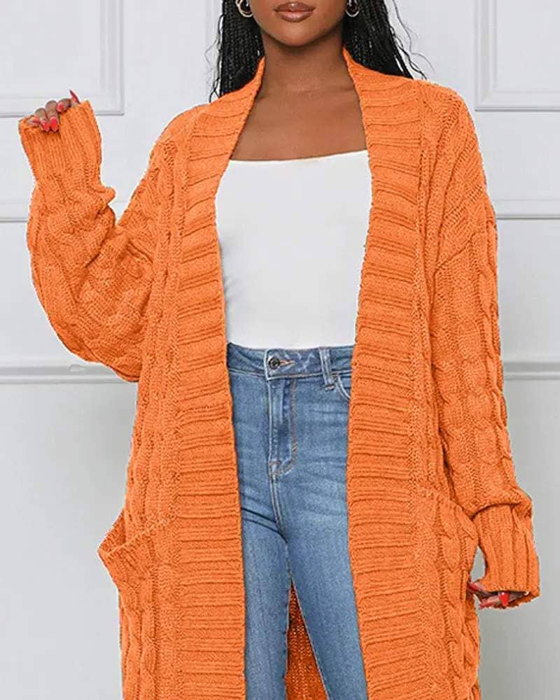 Queen Fashion – Colete - Mulher por atacado – cardigan palangre de malha de cabo frontal aberto2