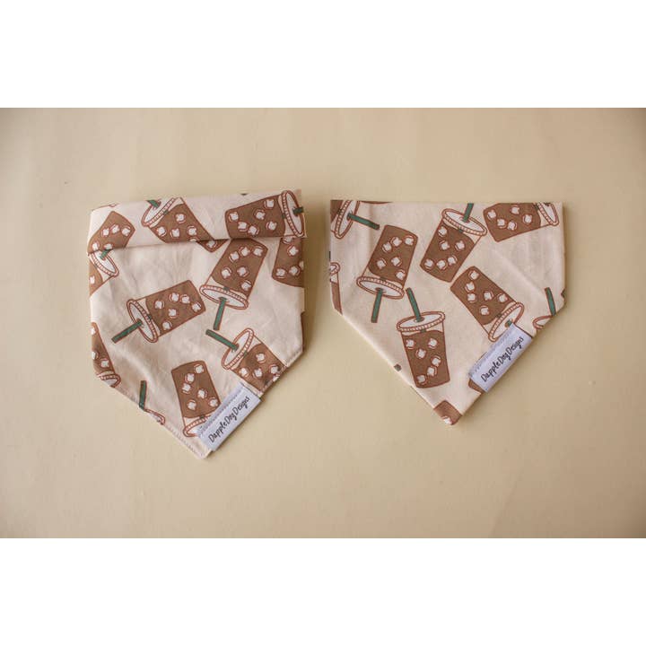 Dapple Dog Designs - Wholesale Pet Bandana - Dog - Iced Coffee Dog Bandana - Everyday Dog Bandana