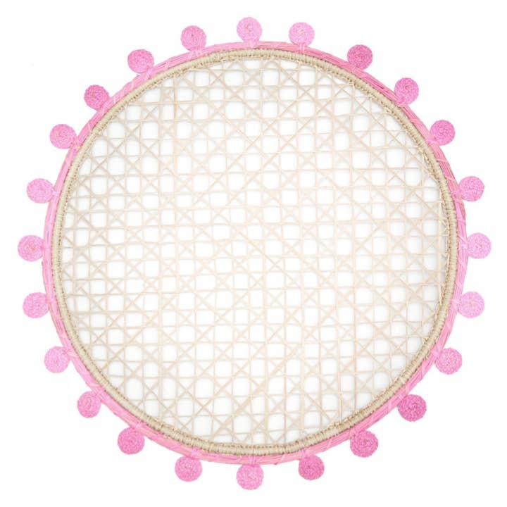Macondo Forever - Wholesale Placemat - Pom-Edge Handwoven Iraca Placemat