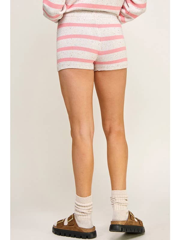 DAYDREAMER PINK STRIPED KNIT SHORTS for wholesale on Faire5