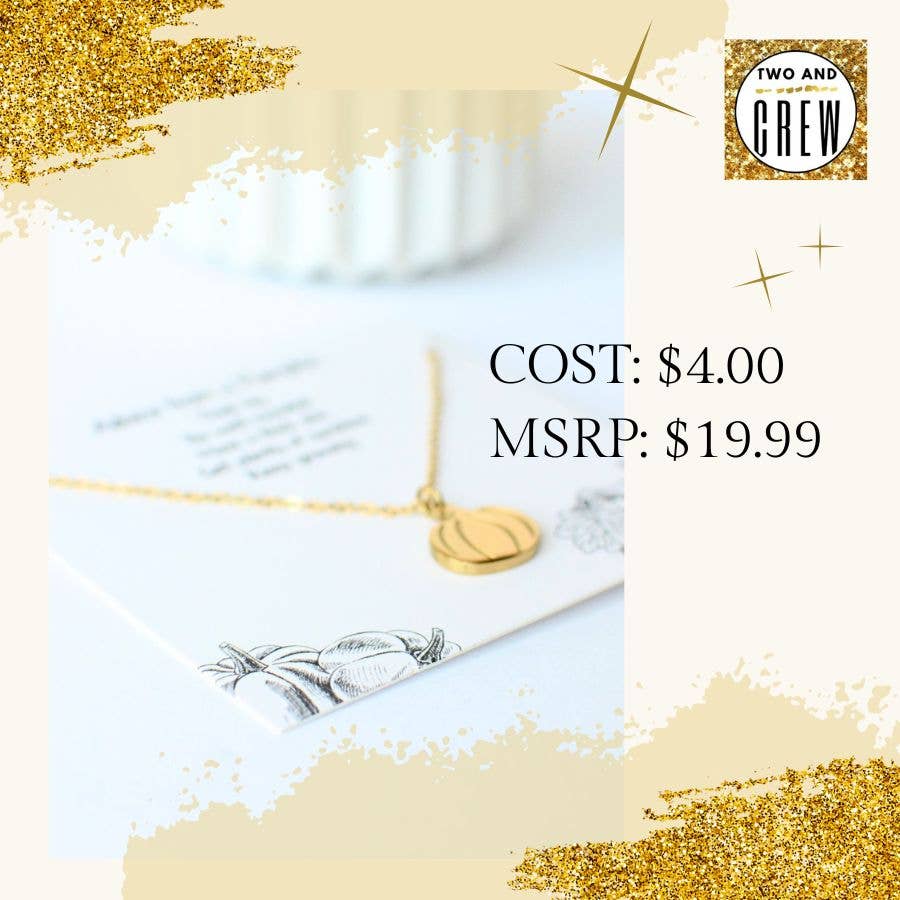 Two and Crew - Faith Based Jewelry & Gifts - Wholesale Pendant/Charm Necklace - Pumpkin Necklace – Fall Halloween jewelry, Thanksgiving gift4