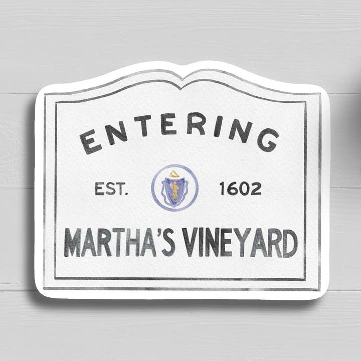 Autocollant aquarelle « Entering Martha's Vineyard » pour la vente par WonderfullyWrittenCo