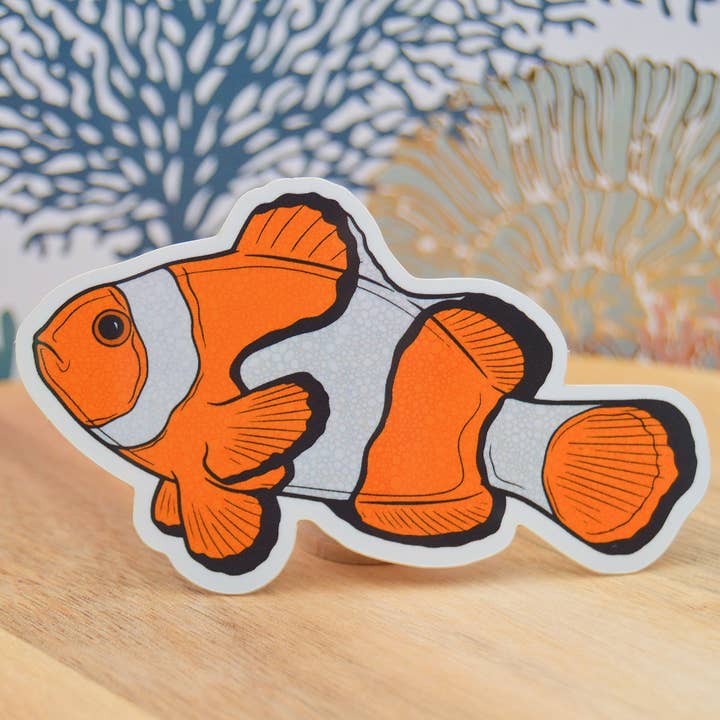 Clownfish Waterproof Sticker, Clownfish Waterproof Decal for wholesale by Crafted by Chris Co.
