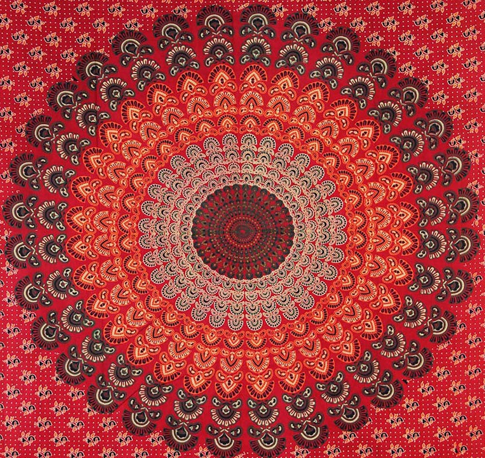 Lungta Imports - Wholesale Tapestry/Textile - Lotus Mandala Tapestry Wall Decor Beach Throw 80”X50”15