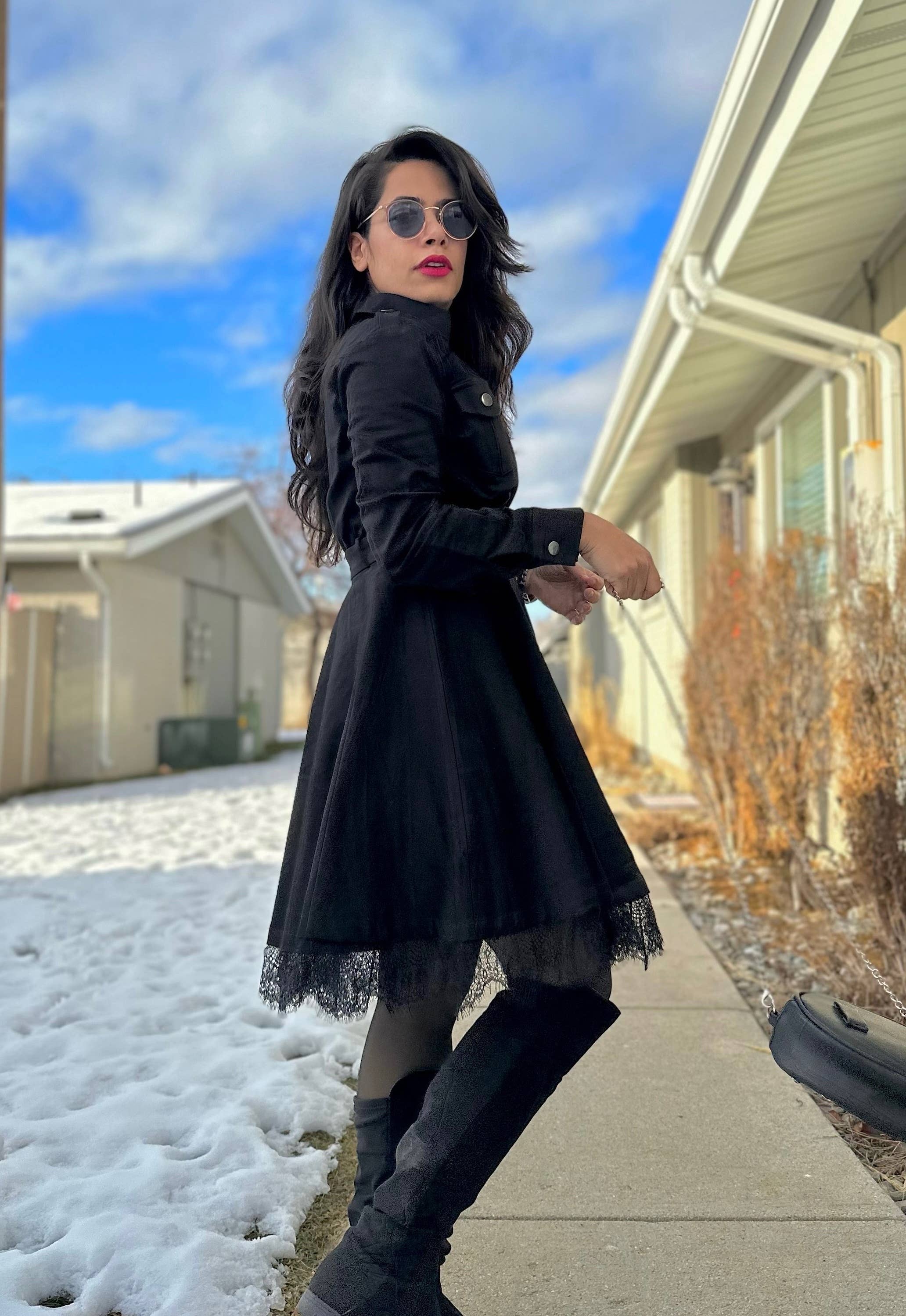 CHIC STAR - Wholesale Jurk - Dames - Chique sterrenjas met kanten sluiting in zwart 0809244