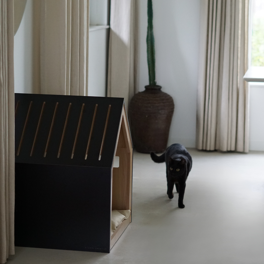 STUDIO ANIMAUX - Wholesale Pet Bed - Cat/Dog - Pet house | wood | black | 58 x 58 x 65 cm16