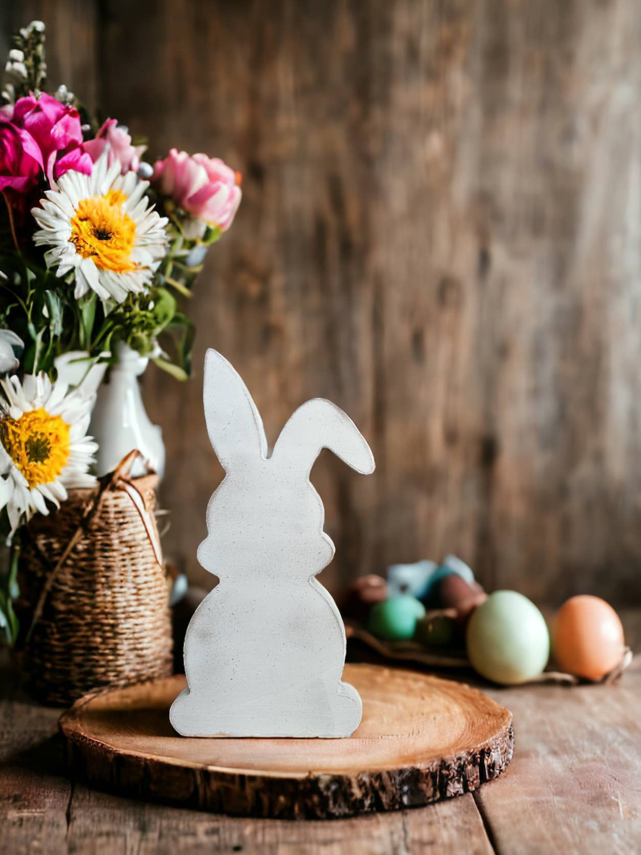 Inkwood Crafters - Wholesale Decorative Tabletop Object - Primitive/Rustic Wood Easter/Spring Bunny - Style Three1