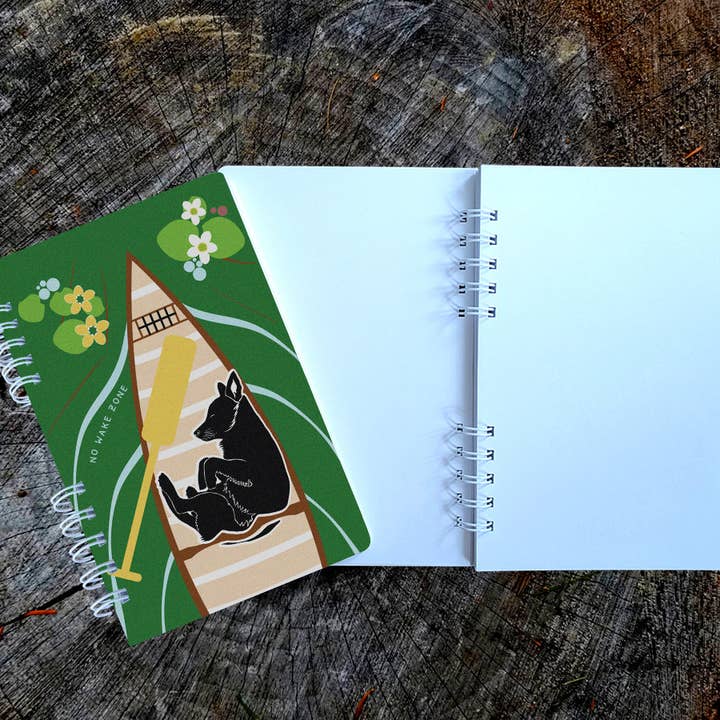 No Wake Zone Spiral Notebook | Adventure Dog for wholesale by Soijen Illustrations
