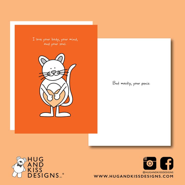 Penis Party Card for wholesale by Hug and Kiss Designs Inc.