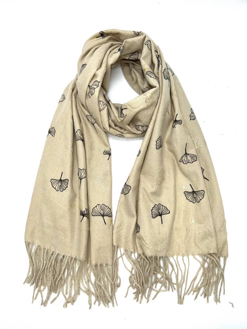 LINETA – wholesale Slöja - Dam – HH-191 Gingko förgylld halsduk14