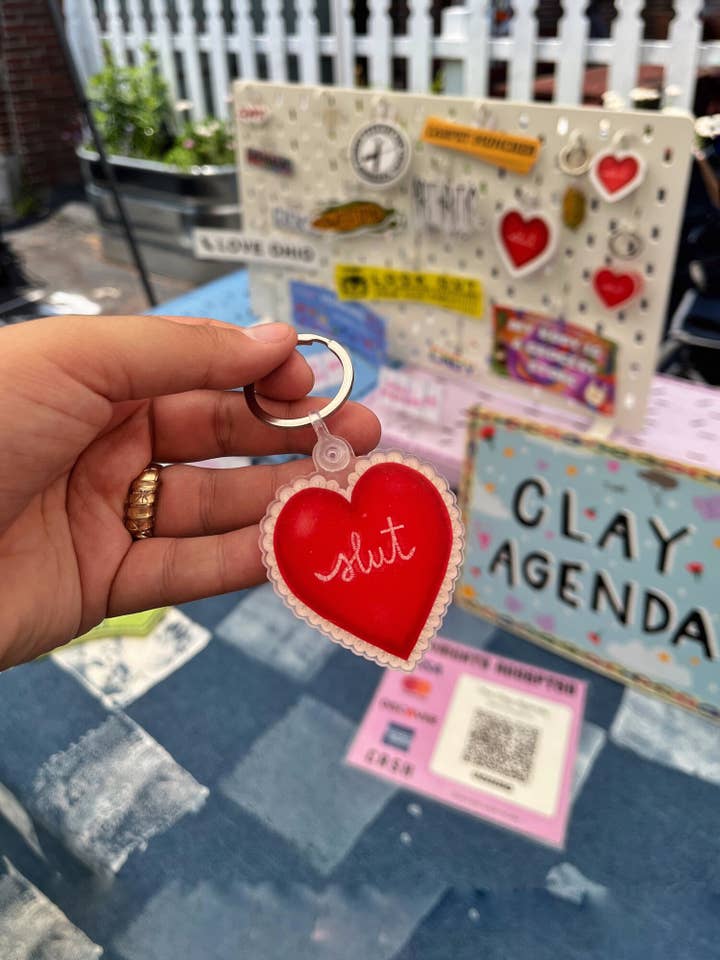 Slut Keychain for wholesale by The Clay Agenda