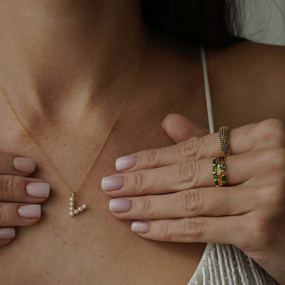 Bijoux 7bis - Vente Bague avec plusieurs pierres - Bague Alliance 4 Strass Griffes Rectangulaire Doré Or fin18