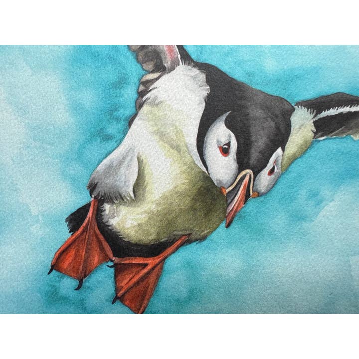Georgina Doodles - Wholesale Everyday Greeting Card - Puffin Greetings Card | watercolour card3