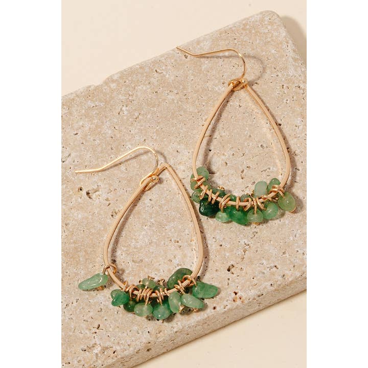 Anarchy Street - Wholesale Dangle Earrings - Pebble Stone Charms Tear Dangle Earrings