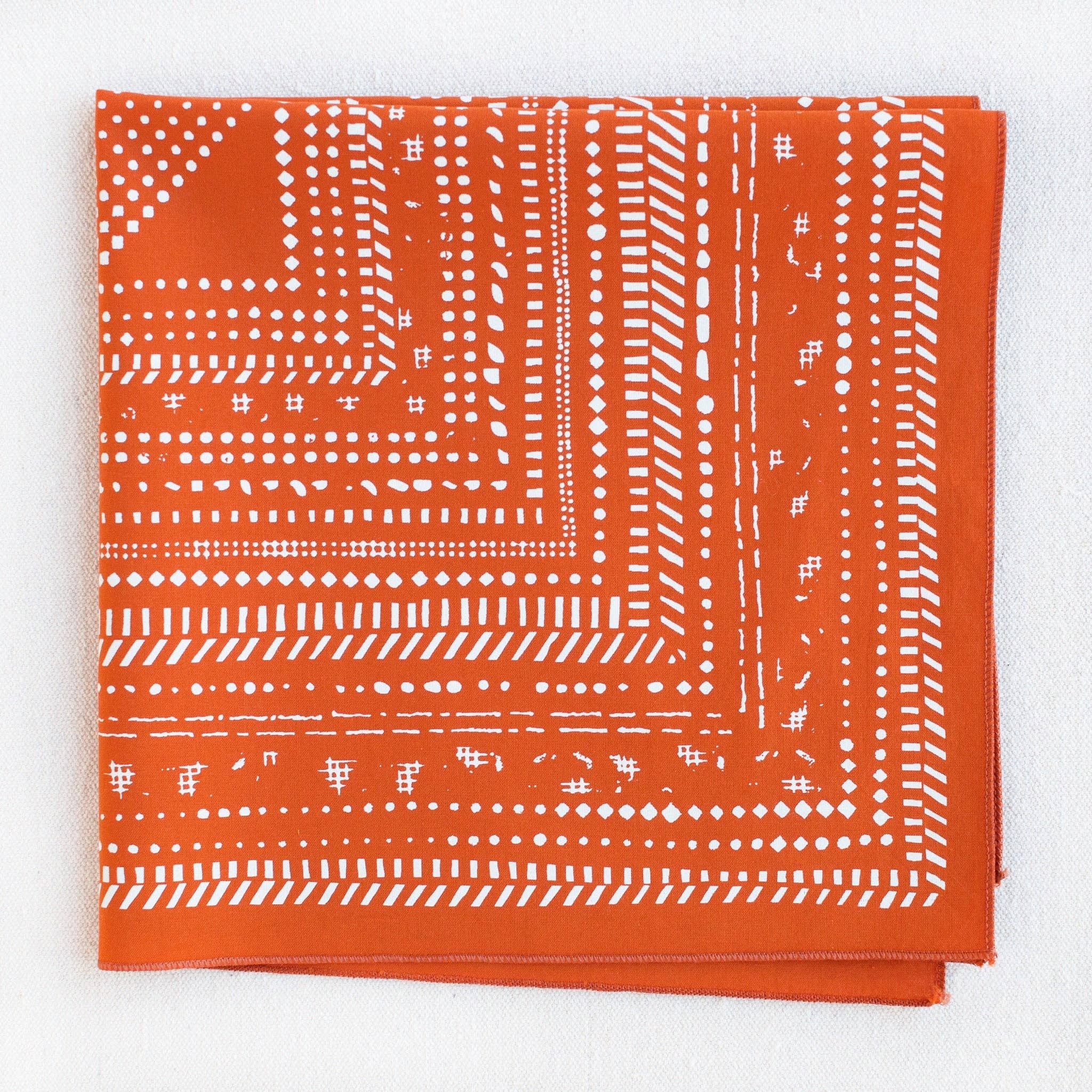 Abracadana - Wholesale Bandana - Unisex - Dot Dash Bandana-Marmalade Orange1