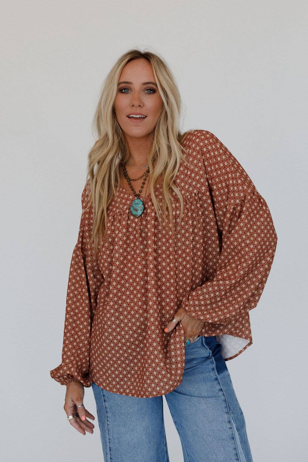 Three Bird Nest - Vente Chemisier – femme - Top imprimé Kendrix - Ginger2