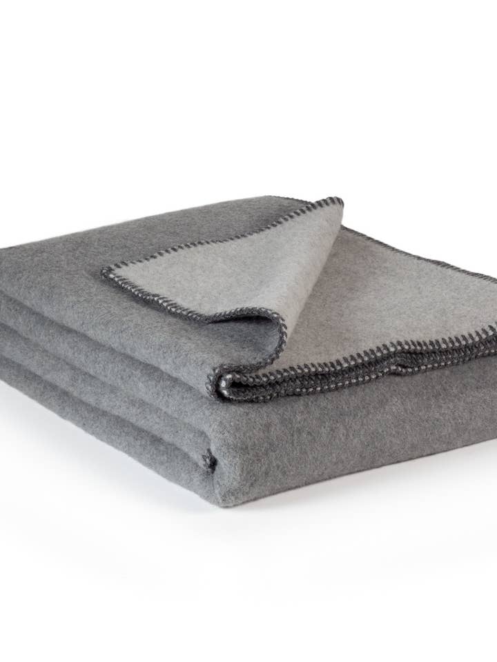 Merino uld sengetæppe SHADOW - dobbelt - grå for engroshandel hos MoST