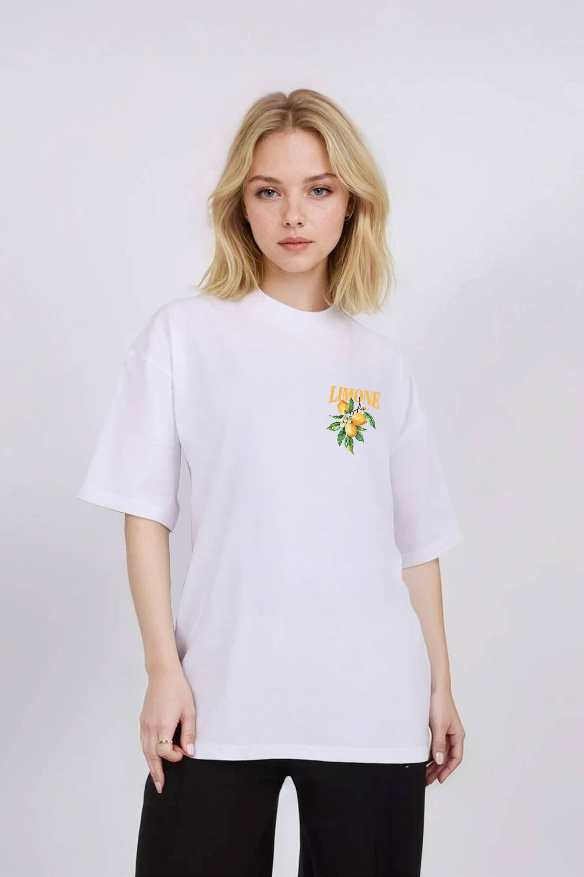 Missi Clothing – wholesale Tunic – Women’s – Women Oversized T-Shirt In Limone Rise Print 9