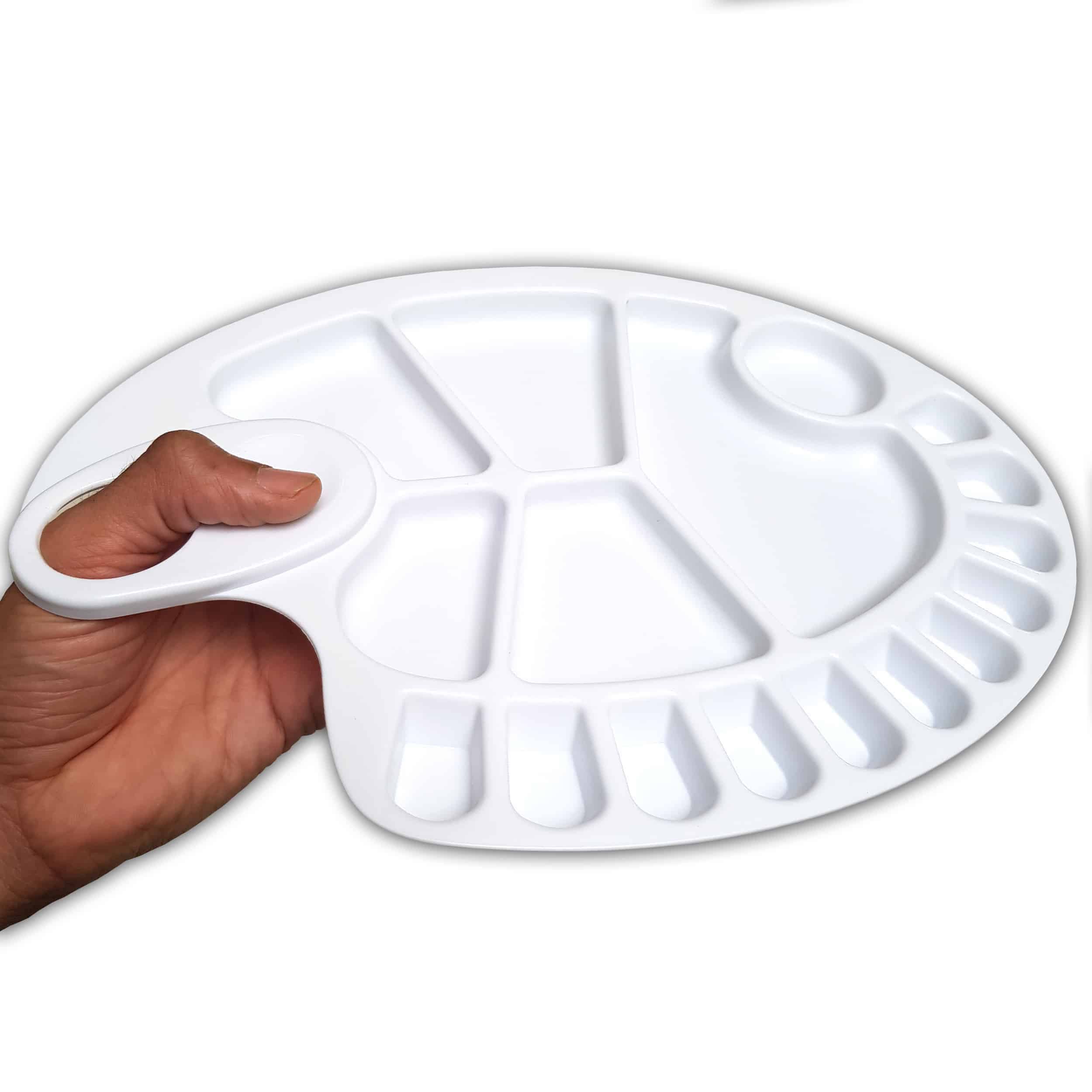 Zieler – Paleta/bandeja de mistura por atacado – Paleta de 17 poços de plástico resistente oval de artista | Por Zieler2