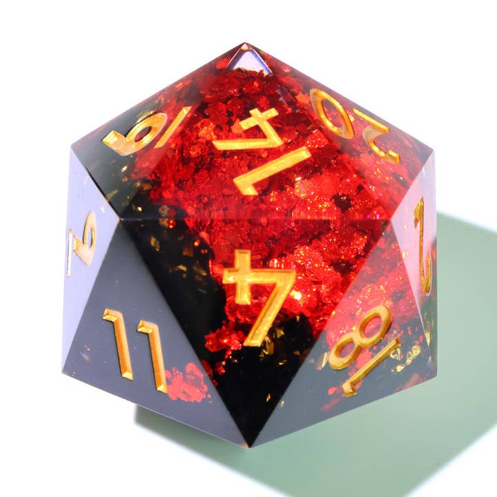Abismo Carmesim | 50mm D20 | Dados Geode Sobredimensionados por atacado de Tabletop Dominion Limited