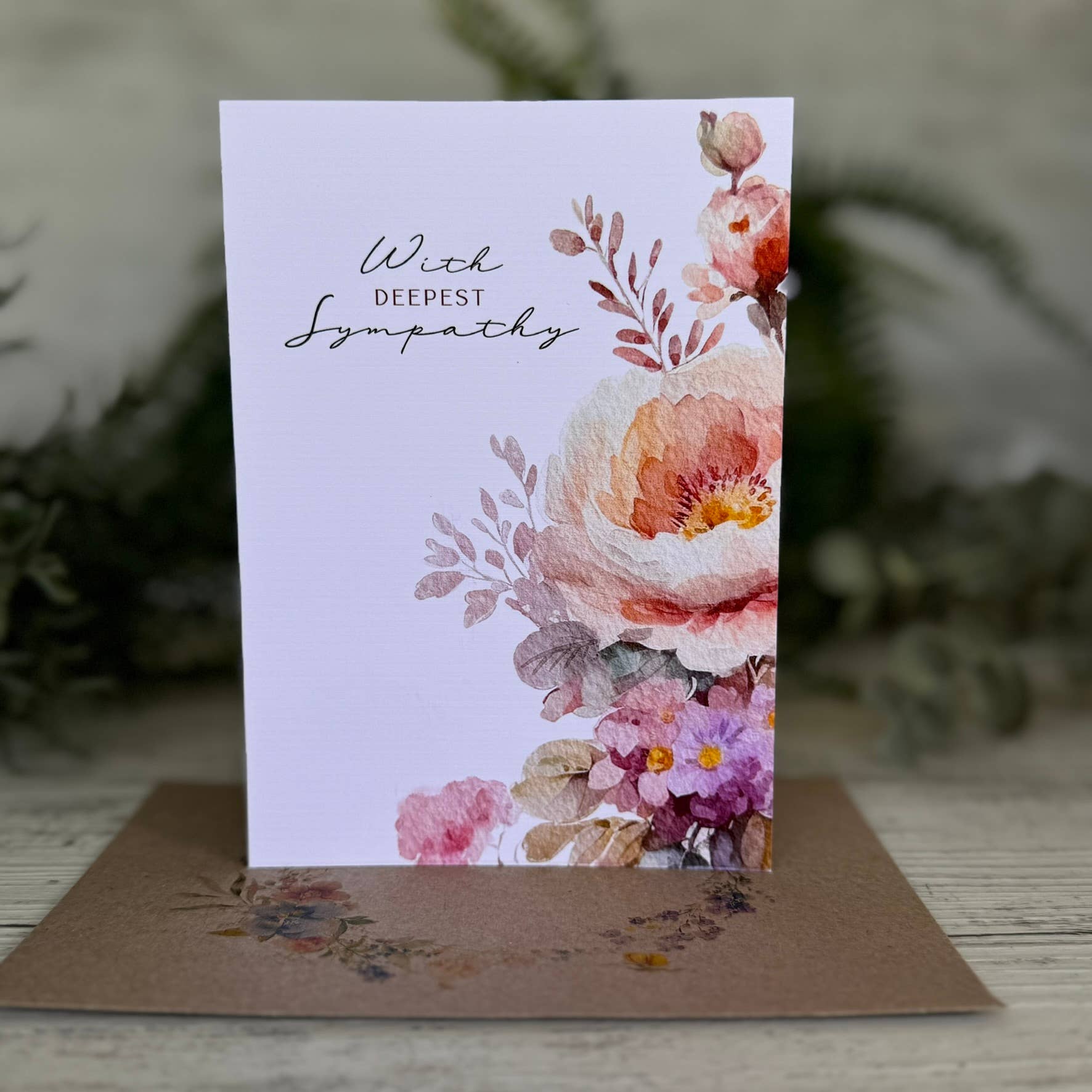 Scattered Seed Co - Vente Carte de condoléances - Carte de condoléances florale de printemps - Avec nos plus sincères condoléances5