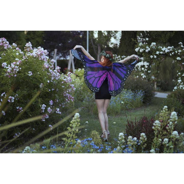 Costurero Real - Wholesale Cape - Women's - Purple Pink Butterfly cape monarch wings costume short small