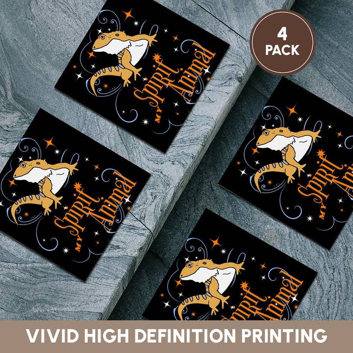 3dRose - Wholesale Coasters - 3dRose, Funny Cute Bearded Dragon Lizard My Spirit Animal Spirit Guide, Coaster5