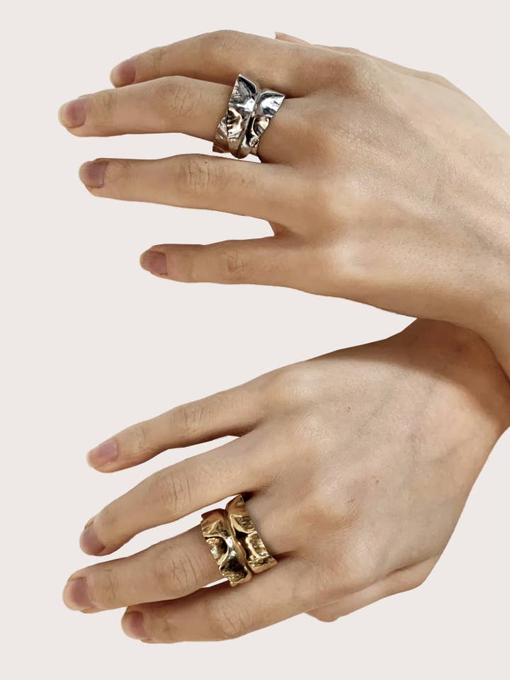 "Leaf band" ring for wholesale by Erica Magliano