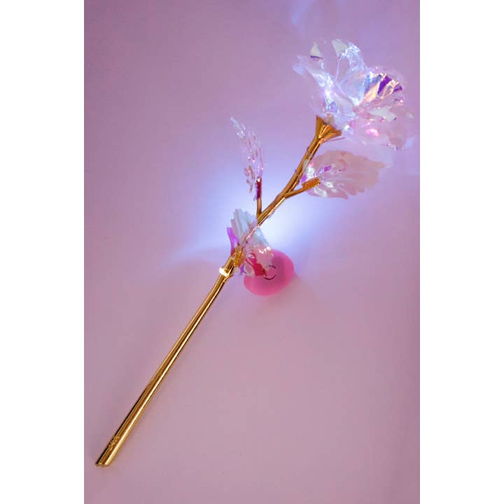 Cap Zone - Wholesale Artificial Flowers - Holographic LED Light-Up Gold Galaxy Rose Gift Box4