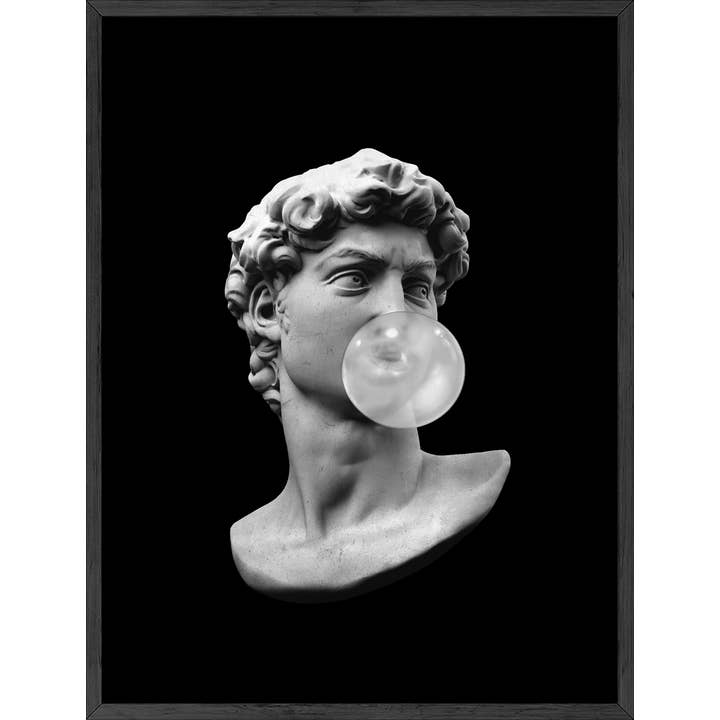 Haus and Hues - Wholesale Art Print - Black David Bubblegum Wall Art Print