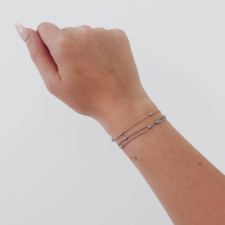 Pretty Simple - Wholesale Link & Chain Bracelet - Delicate Destiny Layered Bracelet - WATERPROOF