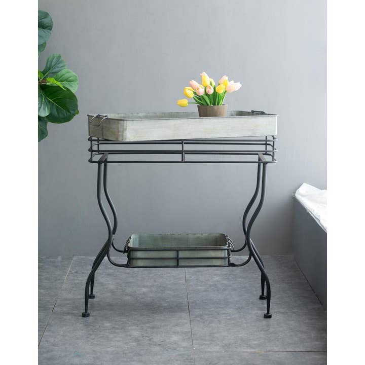 A&B Home Group Inc. - Wholesale Decorative Tray - Maggie Galvanized Tray Table4