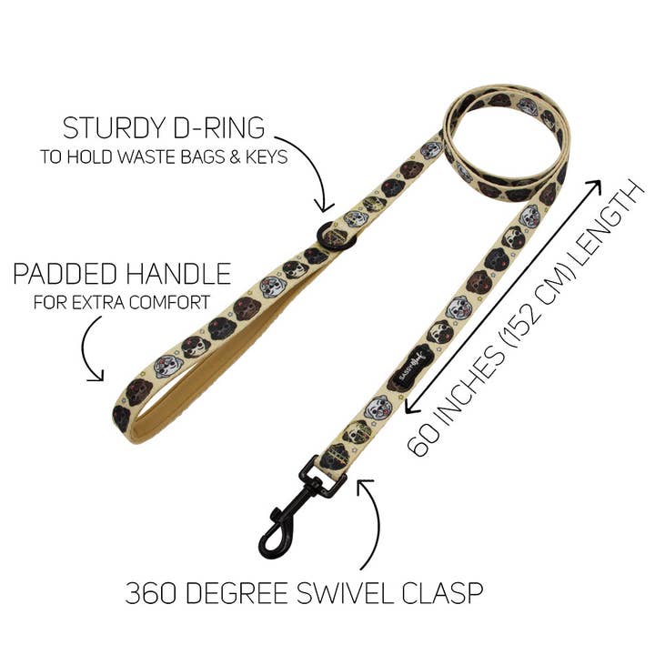 SASSY WOOF - Wholesale Pet Leash - Dog - Dog Leash - It's a Pug's Life