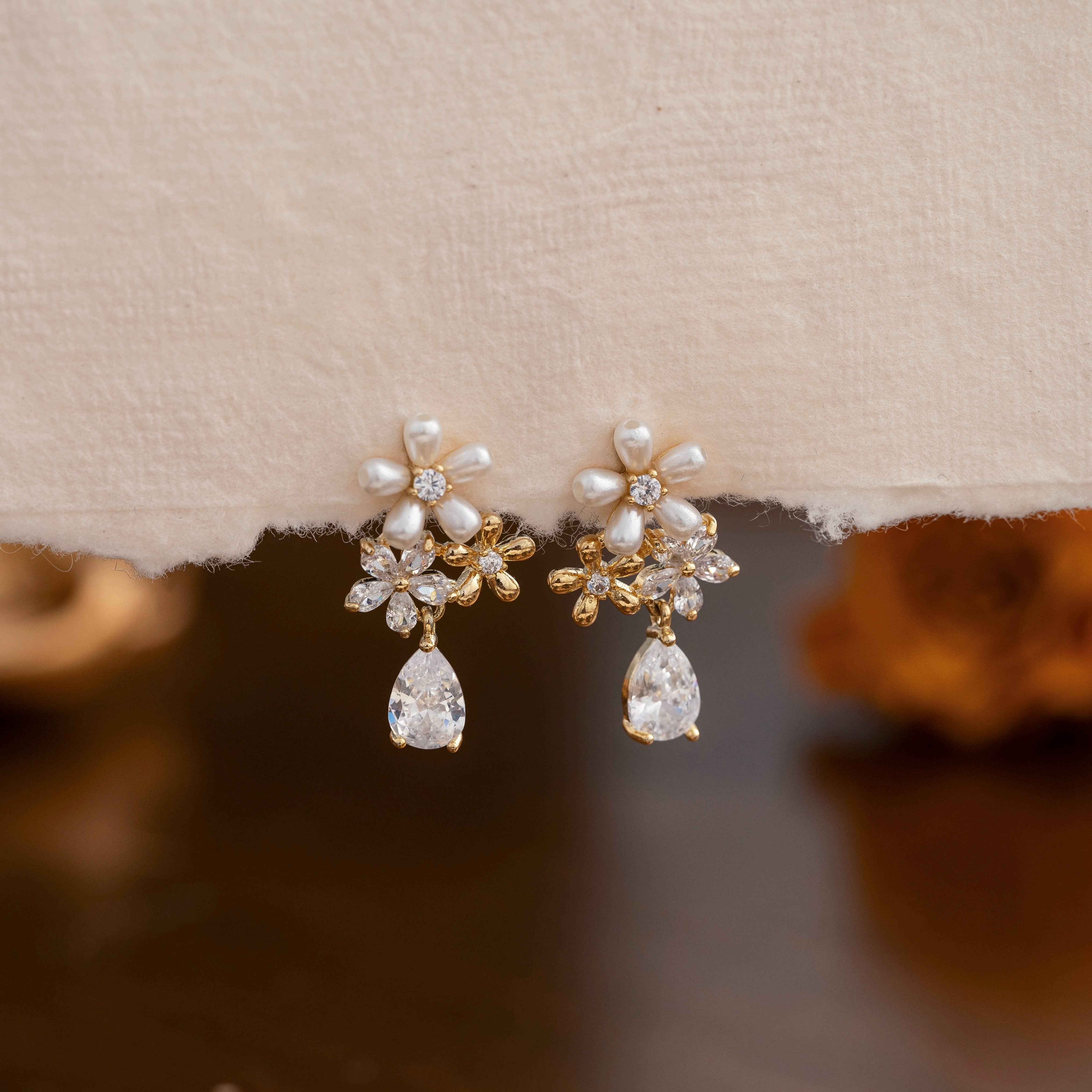 Drrtymagic - Wholesale Dangle Earrings - Freshwater Pearl Drop Earrings,Flower Pearl Dangle Earrings4