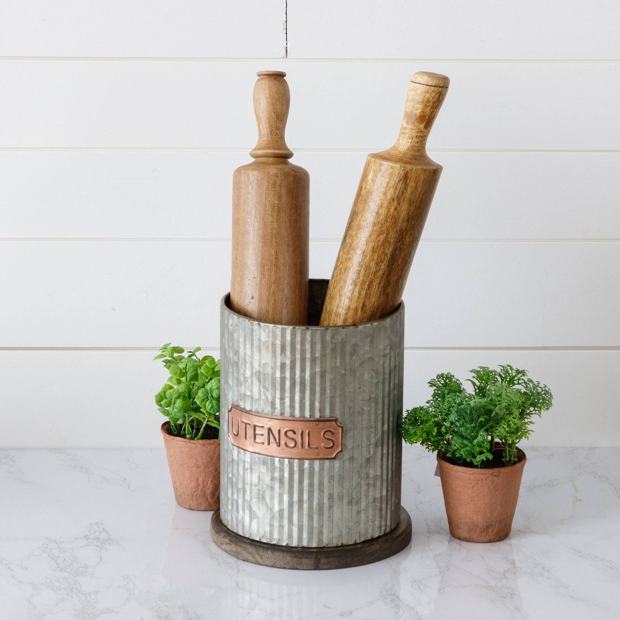 Audrey's Home & Gift - Wholesale Utensil Holder - Utensils Holder - Corrugated Metal (PC)1