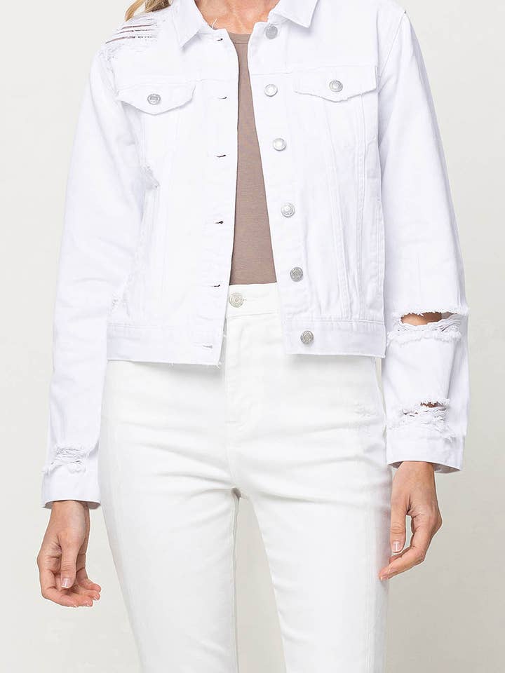 CASACO JEANS DE AJUSTE CLÁSSICO VT975J por atacado de VERVET by FLYING MONKEY